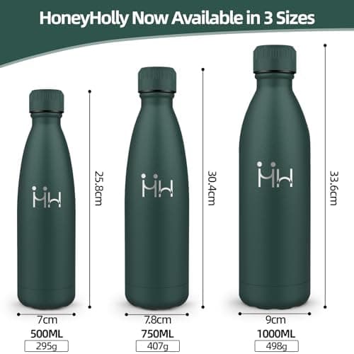 HoneyHolly Kinder Trinkflasche Doppelwandig, 500ML BPA-frei, Thermosflasche für Fitness und Gym