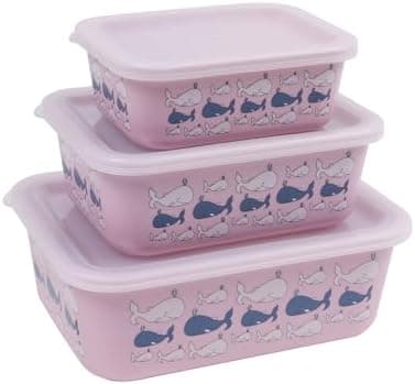 AWAVE Aufbewahrungsdosen-Set für klimaneutrale Nachhaltigkeit, 3-teiliges Set, rosé, 400 ml, 730 ml, 1.300 ml, aus recyc