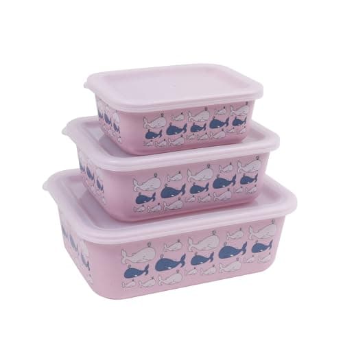 AWAVE Aufbewahrungsdosen-Set für klimaneutrale Nachhaltigkeit, 3-teiliges Set, rosé, 400 ml, 730 ml, 1.300 ml, aus recyc