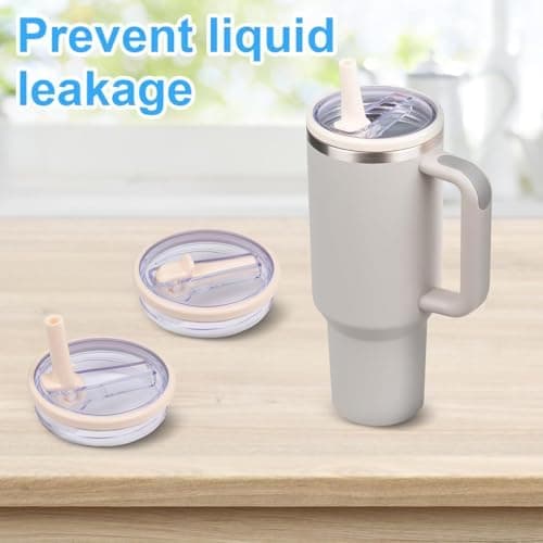 Auslaufsicherer Wasserdichter Dichter Cup Ersatzdeckel, Flip Straw Cup Lid mit 2 Trinkhalmen, 5 Stück
| Cup Deckel für