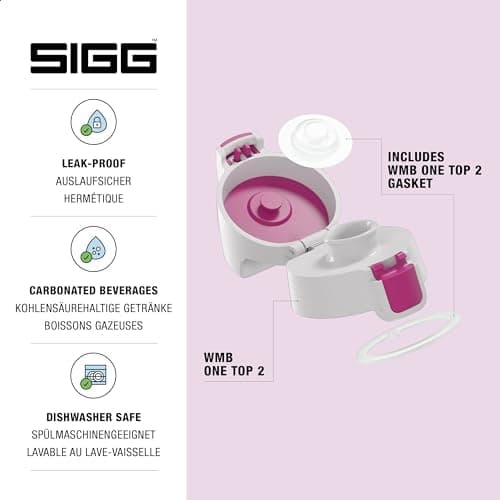 Sigg WMB ONE Top 2 Verschluss, einhändig bedienbar, auslaufsicher, Silikondichtung, One Size, Trinkflaschen Ersatzteil