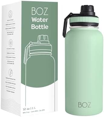 BOZ Ersatzdeckel für Trinkflasche - Strohhalm & Schraubverschluss - schwarz