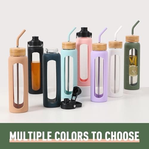 BLUEGO Glaswasserflasche 900ml BPA-frei für Outdoor Aktivitäten
| CADRES Glasbecher mit Zeitmarkierung und Silikonschut