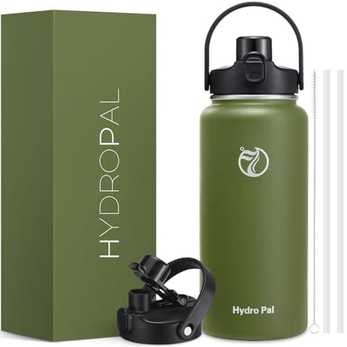 HydroPal Trinkflasche Edelstahl - 1900ml mit Henkel für Fitness, BPA-Frei, flasche Metall, Aesthetic trinkflasche Mitter