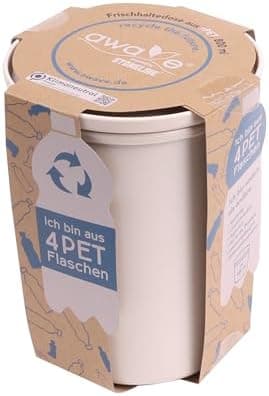AWAVE klimaneutral Mehrweg Frischhaltedose 1.000 ml natural PET-Flaschen Recycling Aufbewahrungsboxunterwegs