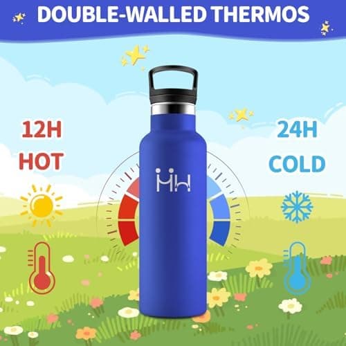 HoneyHolly Edelstahl Trinkflasche 500ML Kinder BPA-Frei Isoliert Thermoflasche