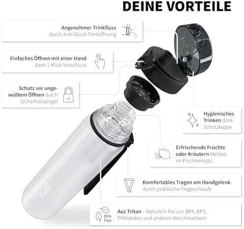 720°DGREE uberBottle Trinkflasche SoftTouch 500ml - Auslaufsicher, BPA-Frei - für Sport und Outdoor-Aktivitäten - Climat