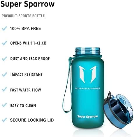 Super Sparrow BPA-frei Wasserflasche - 500ml - Ideale für Sport und Outdoor - Nachhaltig ClimatePartner certified