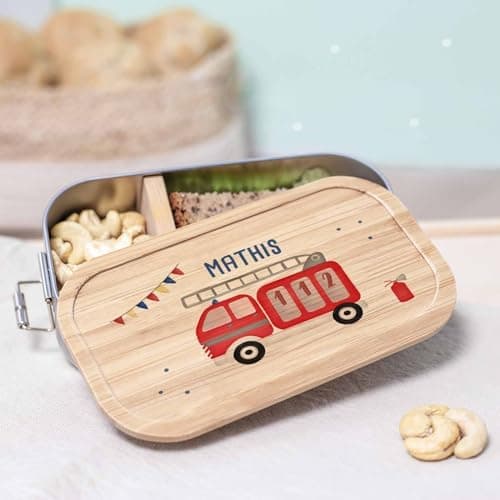 Personalisierte Brotdose helloMini für Kinder - Geschenk zur Einschulung - Junge & Mädchen, Brotdose zum Schulanfang (Fu