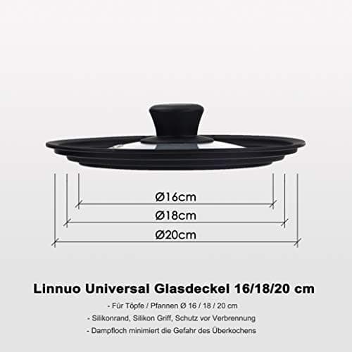 Linnuo Universal Silikondeckel - PlatzspAREND - Backofen/Spülmaschinefest - 1 Dekel 3 Größen - Robuster Glasdeckel - 2er