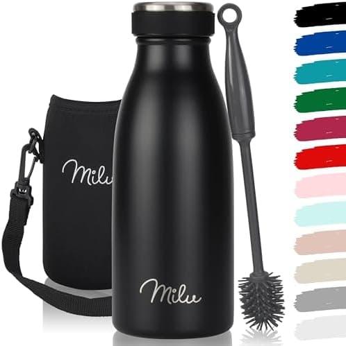 Milu Edelstahl Trinkflasche für Erwachsene – 750ml Isolierflasche zum Tragen – auslaufsicher, Kohlensäuregerecht inkl. R