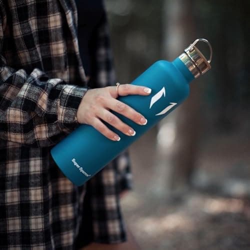 Super Sparrow Trinkflasche Edelstahl - Auslaufsicher Thermoskanne - Kinder für Sprudel, Sport, Schule, Fitness - 500ml -