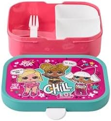 Mepal Brotdose Kinder Campus BPA-frei Animal Friends | Spezialfächerr box mit Gabel & Clip-Verschluss | 750 ml für Kinde