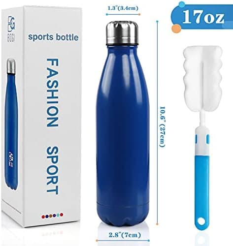 BOGI Doppelwandige Thermosflasche Edelstahl Trinkflasche Kinder Trinkflasche Schule Himmelblau Pink