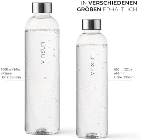 VINSUN Trinkflasche 1000ml - auslaufsicher, BPA frei, Tritan - Leichte Wasserflasche für Sport und Outdoor activities -