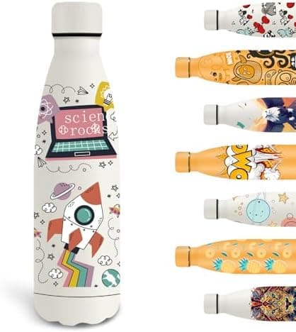 Grsta Trinkflasche 500ml, BPA-freie Edelstahlflasche für Kinder, ideale Wasserspeicherung bei Kalt&warm