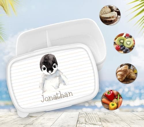 Timalo® Brotdose Kinder mit Namen | Personalisierte Bento Lunchbox für Jungen & Mädchen | Kindergarten & Schule Motiv Ti