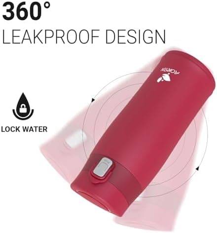 AORIN Trinkflasche Edelstahl 18/8, 500ml, BPA-Frei, Doppelwandig Isolierflasche für Sport, Schule und Outdooraktivitäten