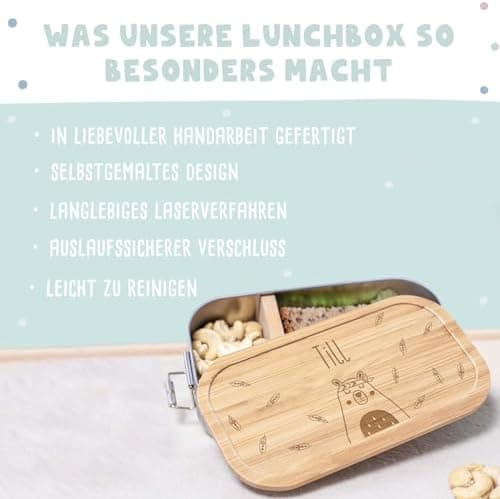 Personalisierte Brotdose helloMini für Kinder - Geschenk zur Einschulung - Junge & Mädchen, Brotdose zum Schulanfang (Fu