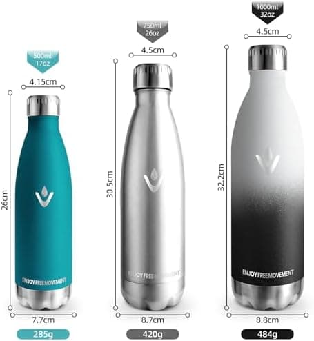 HoneyHolly Kinder Trinkflasche Doppelwandig, 500ML BPA-frei, Thermosflasche für Fitness und Gym