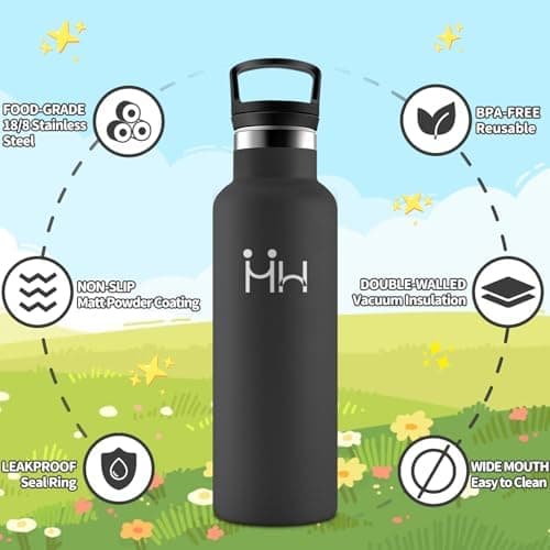 HoneyHolly Edelstahl Trinkflasche 500ML Kinder BPA-Frei Isoliert Thermoflasche