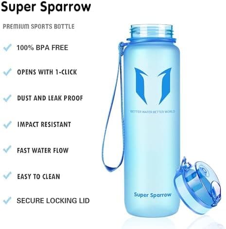 Super Sparrow BPA-frei Wasserflasche - 500ml - Ideale für Sport und Outdoor - Nachhaltig ClimatePartner certified
