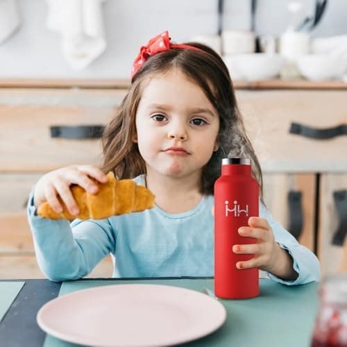 HoneyHolly Edelstahl Trinkflasche 500ML Kinder BPA-Frei Isoliert Thermoflasche