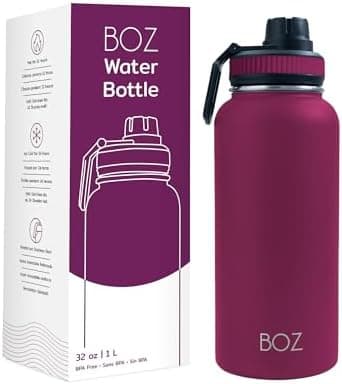 BOZ Ersatzdeckel für Trinkflasche - Strohhalm & Schraubverschluss - schwarz