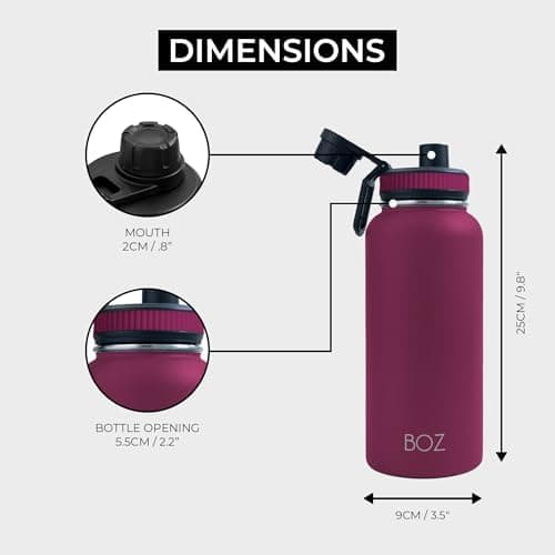 BOZ Ersatzdeckel für Trinkflasche - Strohhalm & Schraubverschluss - schwarz