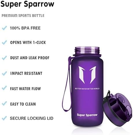 Super Sparrow BPA-frei Wasserflasche - 500ml - Ideale für Sport und Outdoor - Nachhaltig ClimatePartner certified