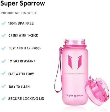 Super Sparrow BPA-frei Wasserflasche - 500ml - Ideale für Sport und Outdoor - Nachhaltig ClimatePartner certified