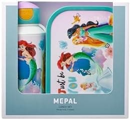 Mepal Brotdose Kinder Campus BPA-frei Animal Friends | Spezialfächerr box mit Gabel & Clip-Verschluss | 750 ml für Kinde