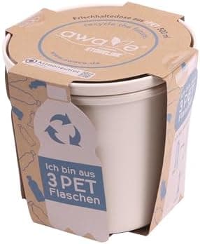 AWAVE klimaneutral Mehrweg Frischhaltedose 1.000 ml natural PET-Flaschen Recycling Aufbewahrungsboxunterwegs