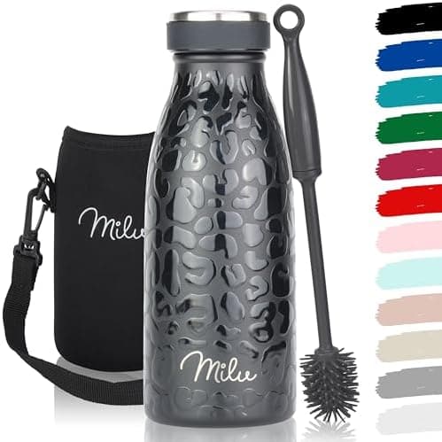 Milu Edelstahl Trinkflasche für Erwachsene – 750ml Isolierflasche zum Tragen – auslaufsicher, Kohlensäuregerecht inkl. R