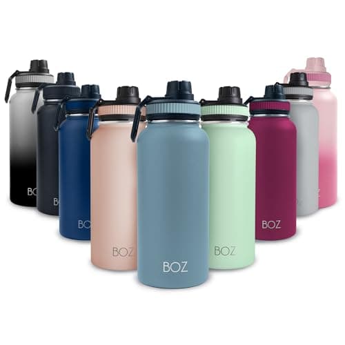 BOZ Ersatzdeckel für Trinkflasche - Strohhalm & Schraubverschluss - schwarz