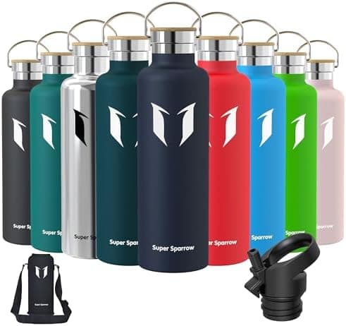 Super Sparrow Trinkflasche Edelstahl - Auslaufsicher Thermoskanne - Kinder für Sprudel, Sport, Schule, Fitness - 500ml -