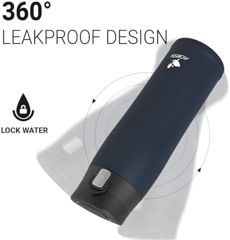 AORIN Trinkflasche Edelstahl 18/8, 500ml, BPA-Frei, Doppelwandig Isolierflasche für Sport, Schule und Outdooraktivitäten