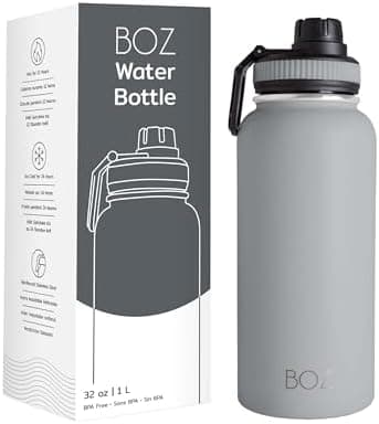 BOZ Ersatzdeckel für Trinkflasche - Strohhalm & Schraubverschluss - schwarz