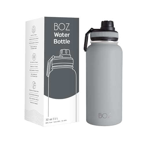 BOZ Ersatzdeckel für Trinkflasche - Strohhalm & Schraubverschluss - schwarz