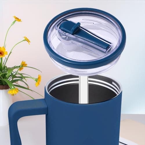 Wiederverwendbare Ersatzdeckel für 40oz Becher | Auslaufsichere Tumbler Abdeckungen | Stanley Cup Zubehör (Beige 2pcs)