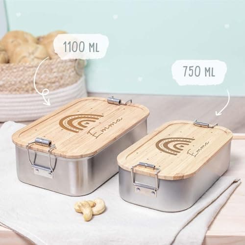 Personalisierte Brotdose helloMini für Kinder - Geschenk zur Einschulung - Junge & Mädchen, Brotdose zum Schulanfang (Fu