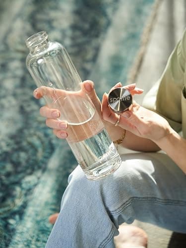 Spottle® Edelstahl-Deckel für Glasflaschen - Ersatz für Liebhaber von Naturtrinken bei Ausritten und Wandern
| Spottle®