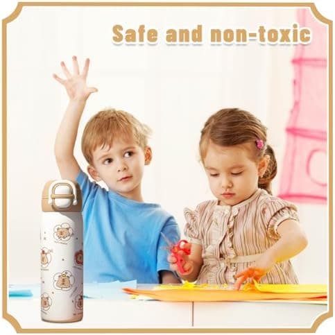 Thermosflasche mit Capybara Motiv – Edelstahl, 600ml, BPA-frei – für Kinder, Schule, Reisen