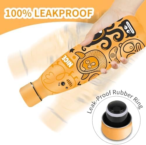 Grsta Trinkflasche 500ml, BPA-freie Edelstahlflasche für Kinder, ideale Wasserspeicherung bei Kalt&warm