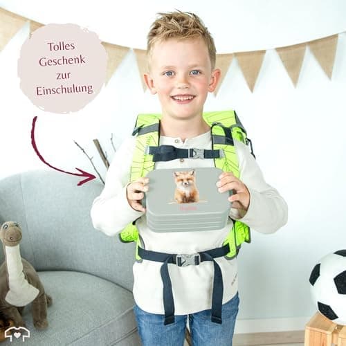 Mepal Bento Box Midi Fuchs Lunchbox - Niedliche Brotdose für Kinder | Auslaufsicher und langlebig | Sage Grün - 900 ml