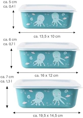 AWAVE Aufbewahrungsdosen-Set für klimaneutrale Nachhaltigkeit, 3-teiliges Set, rosé, 400 ml, 730 ml, 1.300 ml, aus recyc