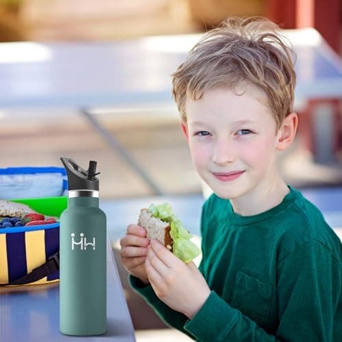 HoneyHolly Edelstahl Trinkflasche 500ML Kinder BPA-Frei Isoliert Thermoflasche