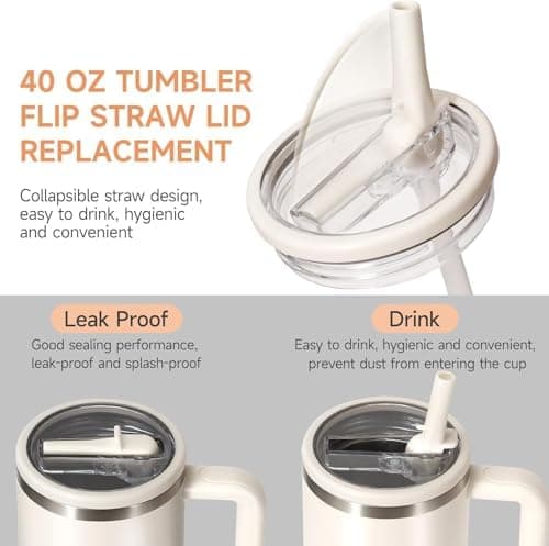 Sunshine Smile 40oz Auslaufsicherer Ersatzdeckel für Stanley Cup,ideal für Familien mitKindern und Freunde, bietet 2 Stü