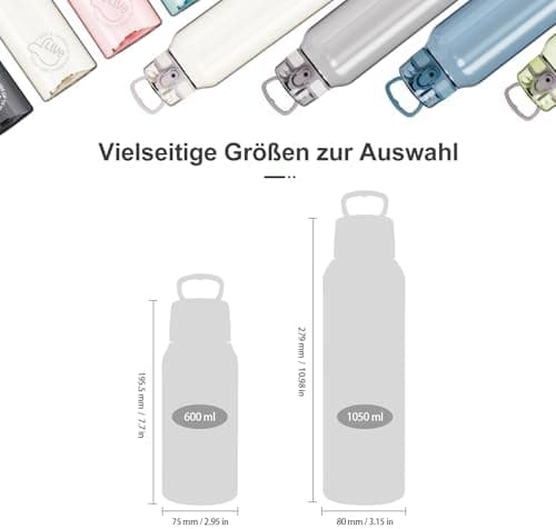 UZSPACE Kinder Trinkflasche 600ml - Sportlich, Auslaufsicher & Spülmaschinenfest zur Schule und Outdoor aktivarten für M