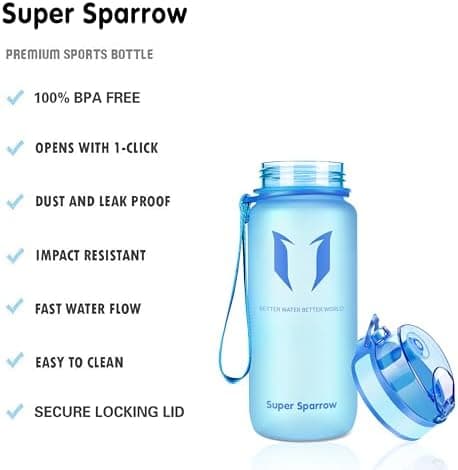 Super Sparrow BPA-frei Wasserflasche - 500ml - Ideale für Sport und Outdoor - Nachhaltig ClimatePartner certified